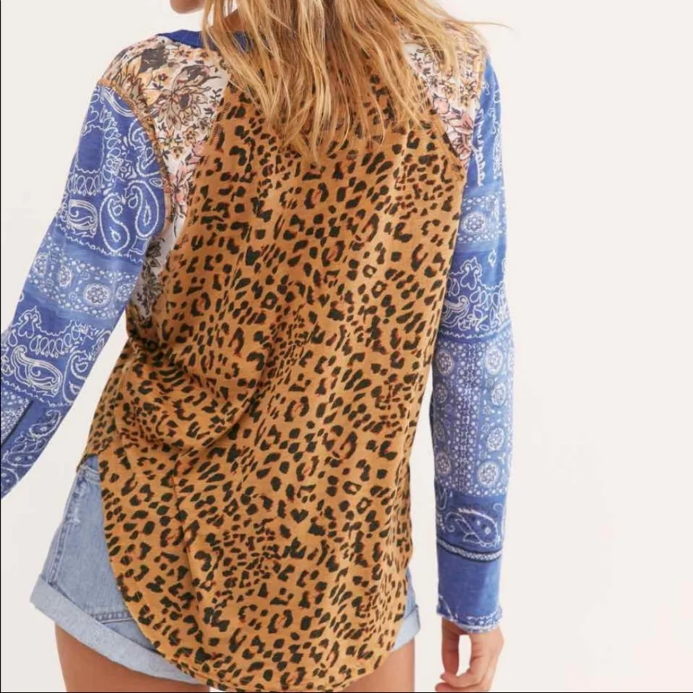 Free People Friday Night Leopard Top - Picture 2 of 4